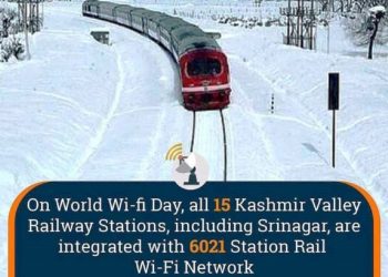 All 15 Kashmir Valley railway stations now integrated with Wi-Fi Network