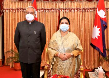 Indian Ambassador to Nepal presents letter of credence to President Bhandari
